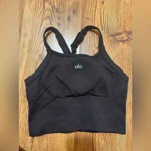 Black Alo Workout top size small. Adjustable straps, Super flattering still sold